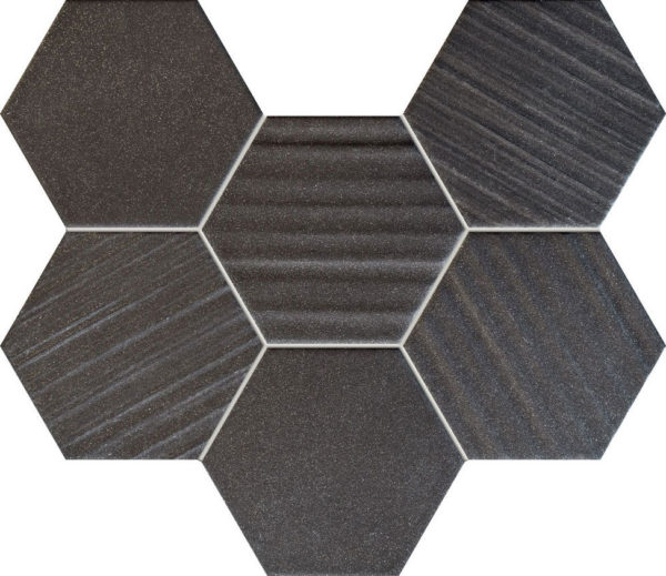 Zdjęcie Mozaika ścienna Tubądzin Horizon hex black 28,9×22,1cm MS-01-202-0289-0221-1-013