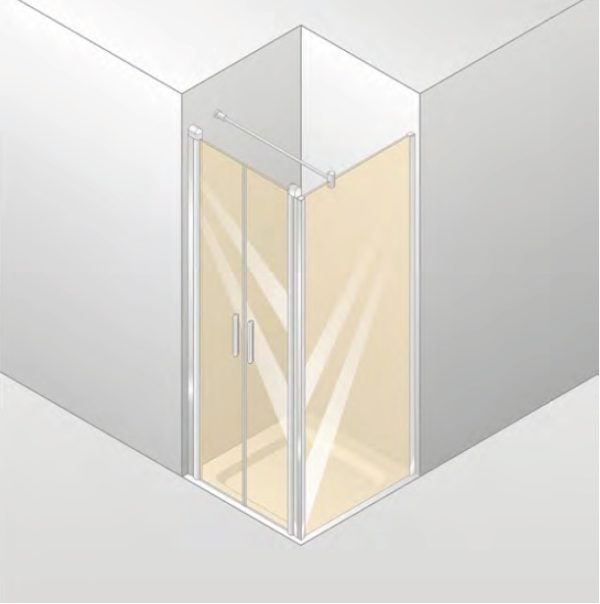 Zdjęcie Drzwi skrzydłowe wahadłowe 4-kątne Huppe Design Elegance do ścianki bocznej 80cm 8E1401.087.322 Anti-plaque