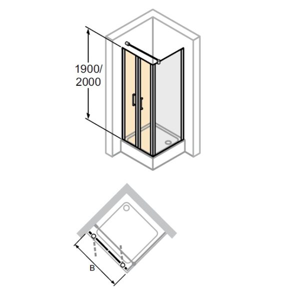 Zdjęcie Drzwi wahadłowe do ścianki bocznej Huppe Classics 2 100cm C23803.087.321