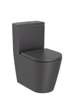 Miska WC do kompaktu Rimless o/podwójny Roca Inspira Round 37,5x60 cm onyks A342529640