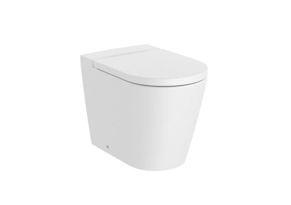 Zdjęcie Miska WC stojąca Roca Round Rimless 37×56 cm biały mat A347526620