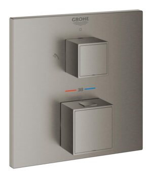 Grohe Grohtherm Cube Bateria prysznicowa termostatyczna do obsługi dwóch wyjść wody brushed hard graphite 24154AL0 @
