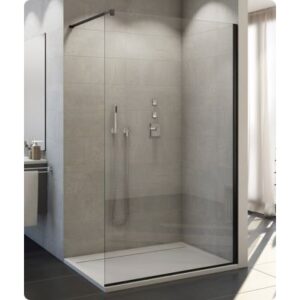 Ścianka prysznicowa Walk-In Sanswiss Easy wolnostojąca czarny mat / szkło przezroczyste STR4P1200607