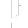 Zdjęcie Kabina prysznicowa Walk-In przejrzyste szkło Besco Aveo Due Black 110×195 cm ADB-110-195C