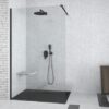 Zdjęcie Kabina prysznicowa Walk-In przejrzyste szkło Besco Aveo Black 110×195 cm AVB-110-195C