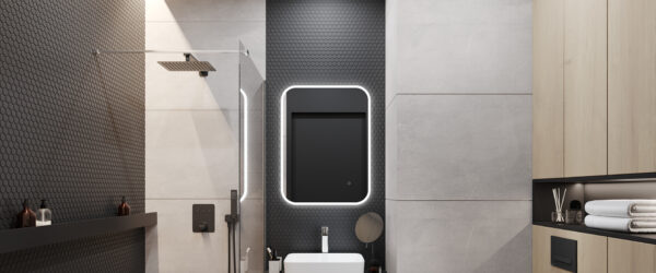 Zdjęcie Zestaw prysznicowo-wannowy termostatyczny Excellent Krotos czarny AREX.SET.8046BL