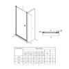 Zdjęcie Drzwi prysznicowe wnękowe Roca Capital 90×195 cm czarny mat/szkło przezroczyste MaxiClean AM4709016M