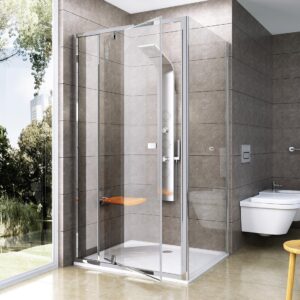 Drzwi prysznicowe Ravak Pivot PDOP2 połysk+transparent 120 cm 03GG0C00Z1