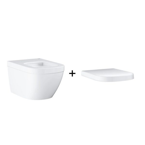 Zdjęcie GROHE Euro Ceramic – miska WC wisząca biała + deska wolnoopadająca 39328000 + 39330002