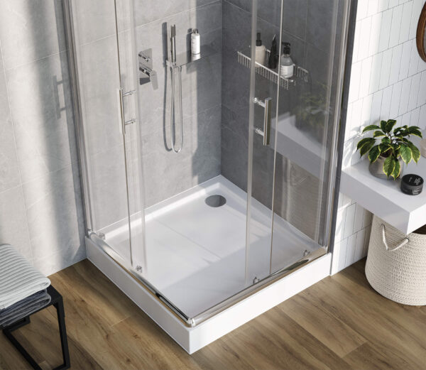 Zdjęcie Kabina prysznicowa kwadratowa szkło transparentne z powłoką 90×90 cm KTJ_041P Deante Jasmin Plus