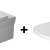 Zdjęcie Deska WC wolnoopadająca Duravit P3 Comforts biały 0020390000 + Miska WC wisząca Duravit P3 Comforts Rimless 57×38 cm biała 2561090000
