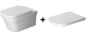 Deska WC wolnoopadająca Duravit P3 Comforts biały 0020390000 + Miska WC wisząca Duravit P3 Comforts Rimless 57x38 cm biała 2561090000