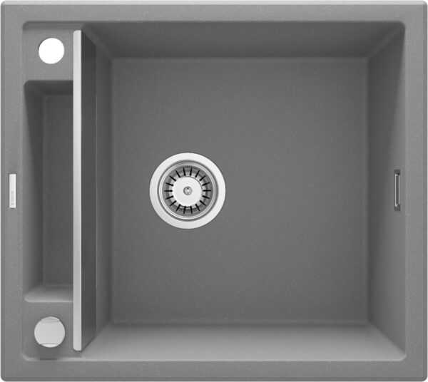Zdjęcie Zlewozmywak granitowy szary 1 560X500X219, 3,5″ + osprzęt space saver ZRM_S103 Deante Magnetic