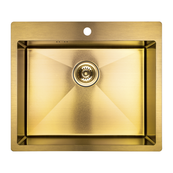 Zdjęcie Zlewozmywak stalowy Laveo Marmara 59×51 cm 1-komorowy złoty SAM_G10T
