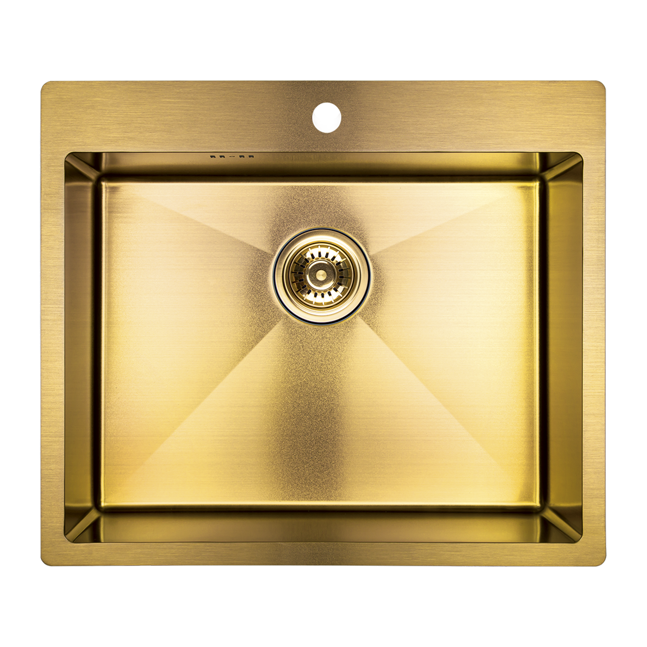 Zlewozmywak stalowy Laveo Marmara 59x51 cm 1-komorowy złoty SAM_G10T