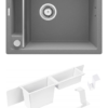 Zdjęcie Zlewozmywak granitowy szary 1 560X500X219, 3,5″ + osprzęt space saver ZRM_S103 + Zestaw akcesoriów do zlewozmywaka ZZMKA11O Deante Magnetic