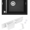 Zdjęcie Zlewozmywak granitowy grafit 1 560X500X219, 3,5″ + osprzęt space saver ZRM_G103 + Zestaw akcesoriów do zlewozmywaka ZZMKA11O Deante Magnetic
