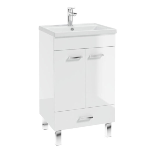 Zdjęcie Zestaw łazienkowy szafka+umywalka 80×50 cm Defra NAS Mea biały połysk 207-D-05007+2420