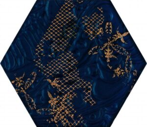 Inserto szklane Paradyż Intense tone Blue Heksagon C 19,8x17,1 cm (p)