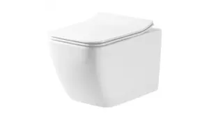 Miska WC podwieszana z deską wolnoopadającą 51x36,5 cm Rea Martin Slim Rimless biały REA-C8006