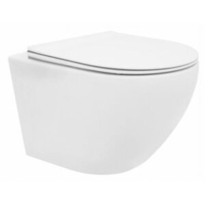 Miska WC podwieszana z deską wolnoopadającą 49,5x37 cm Rea Carlo Flat Mini biały REA-C2760