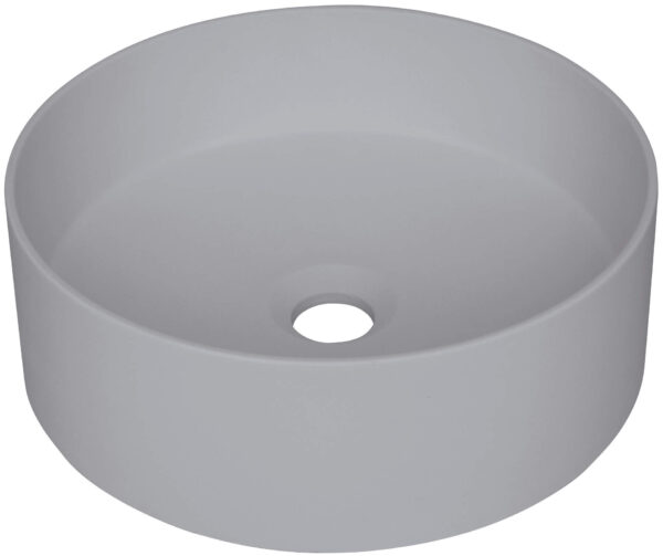 Zdjęcie Umywalka okrągła granitowa nablatowa 36×36 cm szary metalik CQS_SU4S Deante Silia