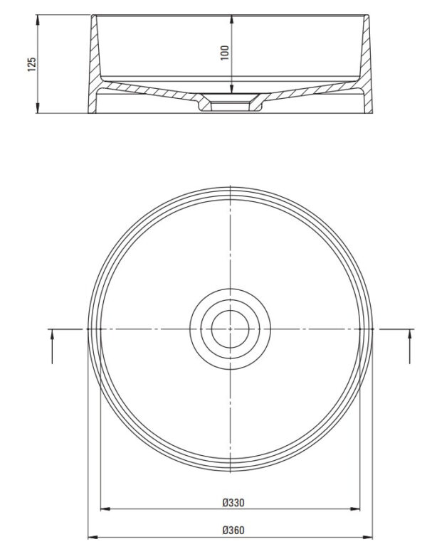 Zdjęcie Umywalka okrągła granitowa nablatowa 36×36 cm szary metalik CQS_SU4S Deante Silia