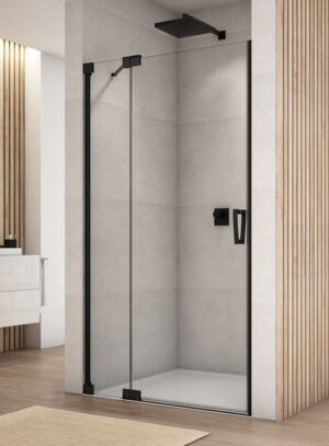 Drzwi prysznicowe lewe uchylne SanSwiss Cadura 120x200 cm czarny mat CA13G1200607
