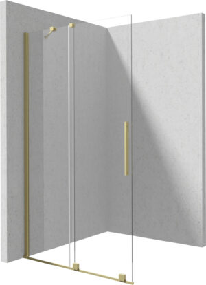 Ścianka prysznicowa walk-in – przesuwna 90x195 cm złoto szczotkowane KTJ_R39R Deante Prizma