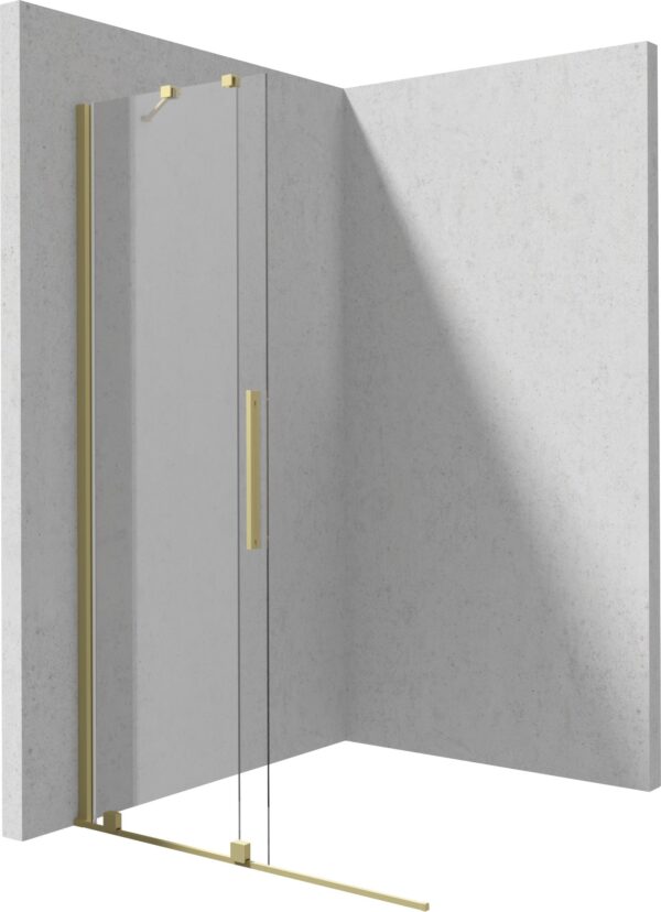 Zdjęcie Ścianka prysznicowa walk-in – przesuwna 100×195 cm złoto szczotkowane KTJ_R30R Deante Prizma