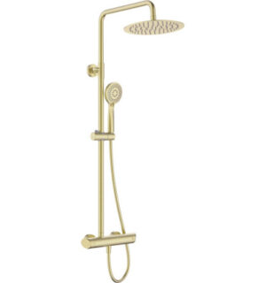 Zestaw prysznicowy z baterią prysznicową złoto szczotkowane NAC_R1QK Deante Arnika